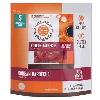 Golden Island Korean barbecue fire-grilled pork jerky 5 count pack