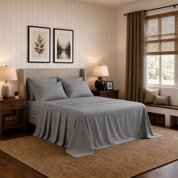 River Park Estate gray organic cotton king sheet set