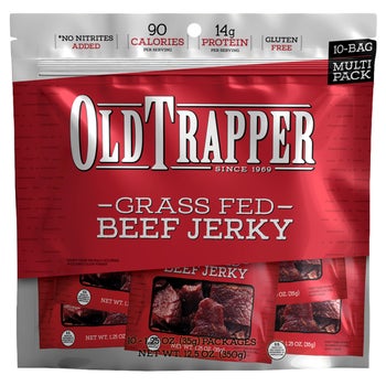 Old Trapper grass-fed beef jerky 10-count snack pack