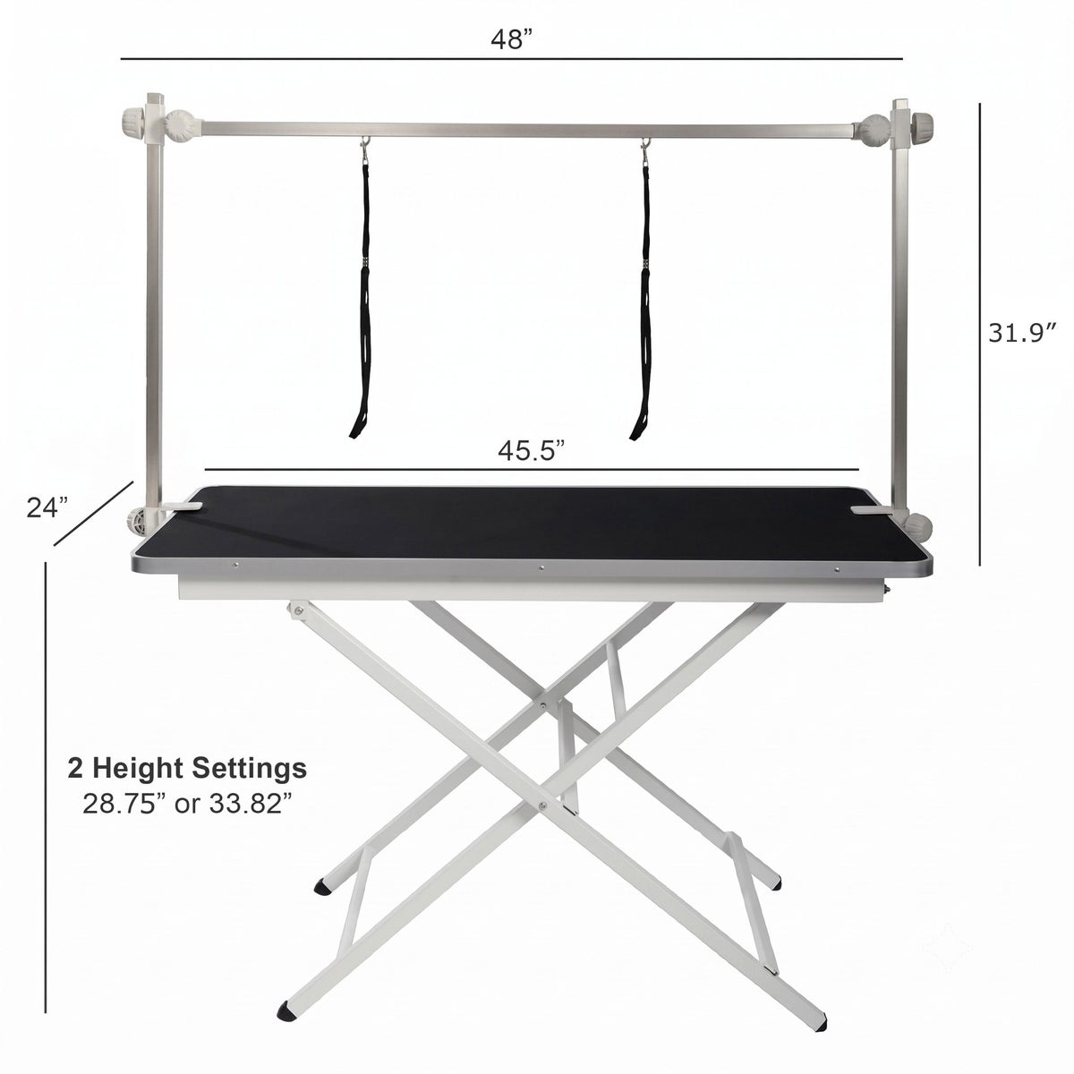 ApexDesk foldable grooming table side view