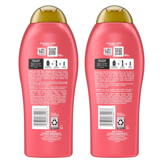 OGX repair shampoo and conditioner set for damaged hair