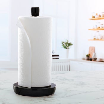 Kamenstein white paper towel holder with weighted base