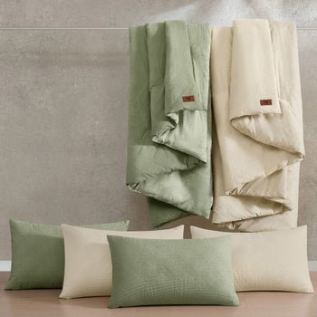 FRYE cream king corduroy comforter set with two shams