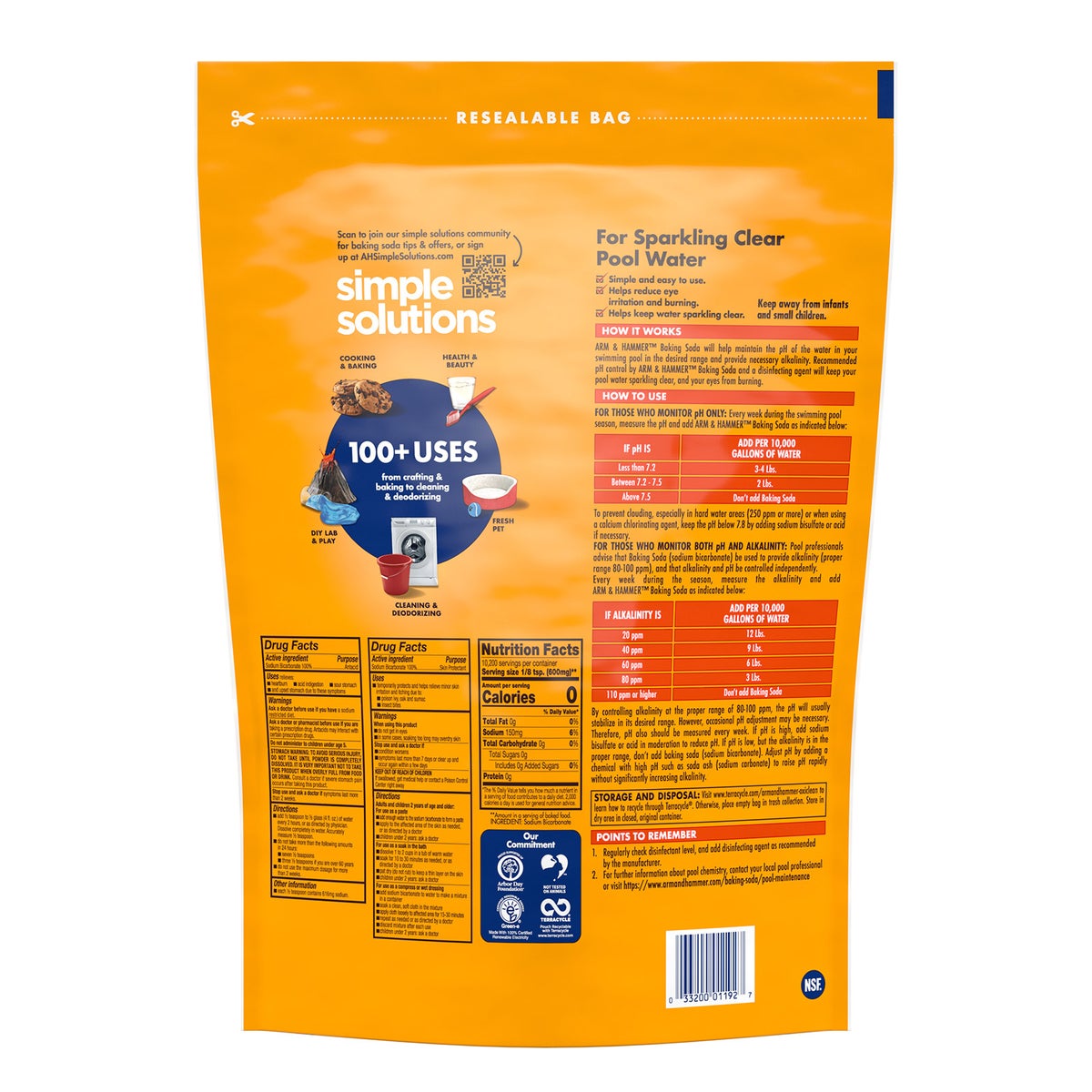 Large Arm & Hammer baking soda for baking and cleaning