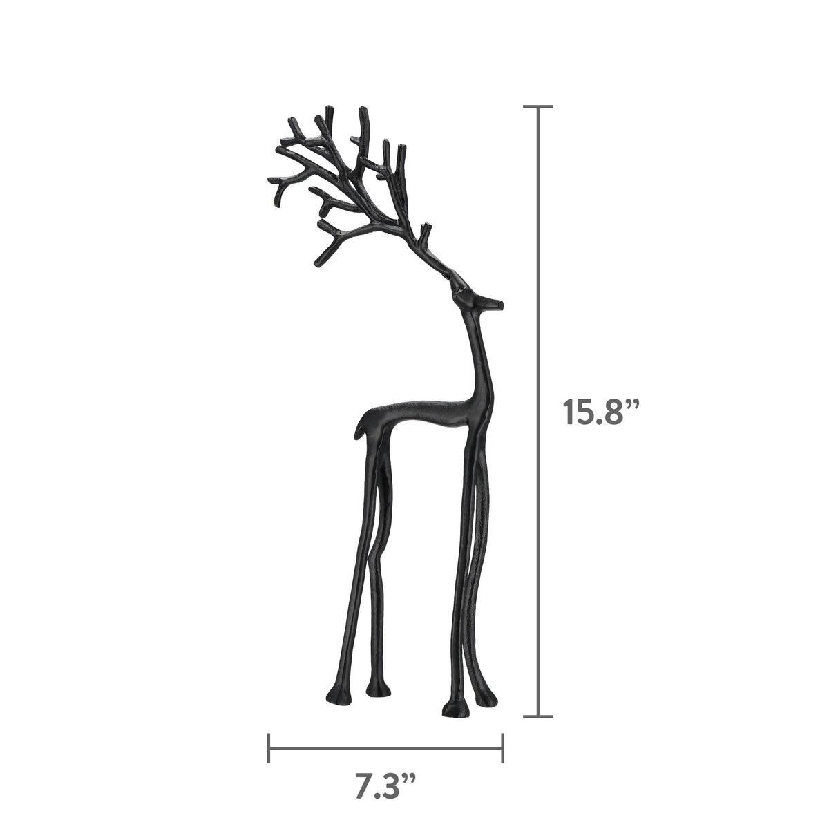 Black standing deer decoration for seasonal tabletop displays