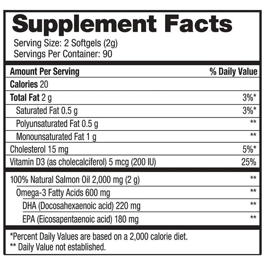 180 count wild Alaskan salmon oil softgels