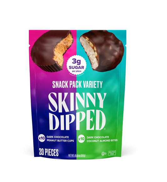 Chocolate snack variety pack by Skinny Dipped