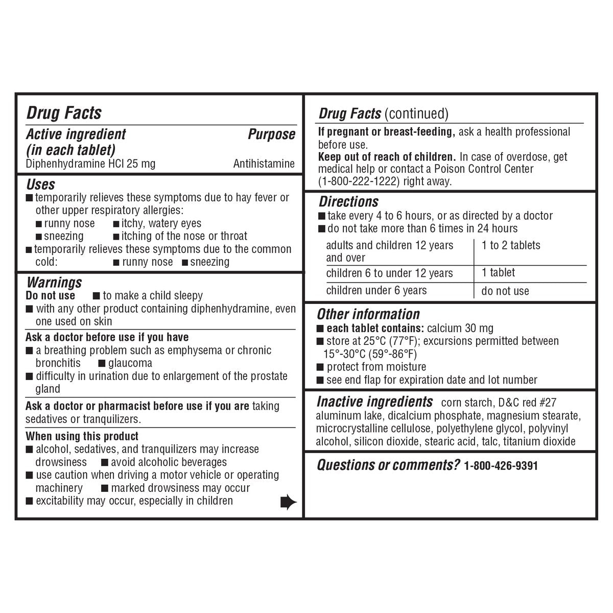 Large-count Kirkland Signature allergy medicine container