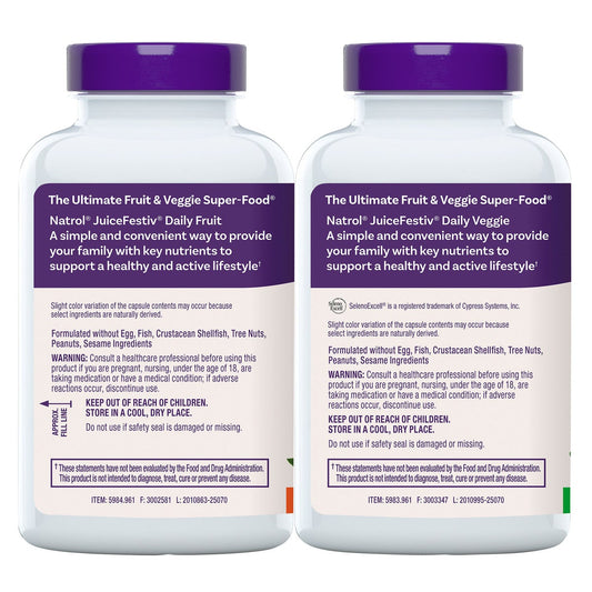 Natrol JuiceFestiv 240 capsule supplement front label