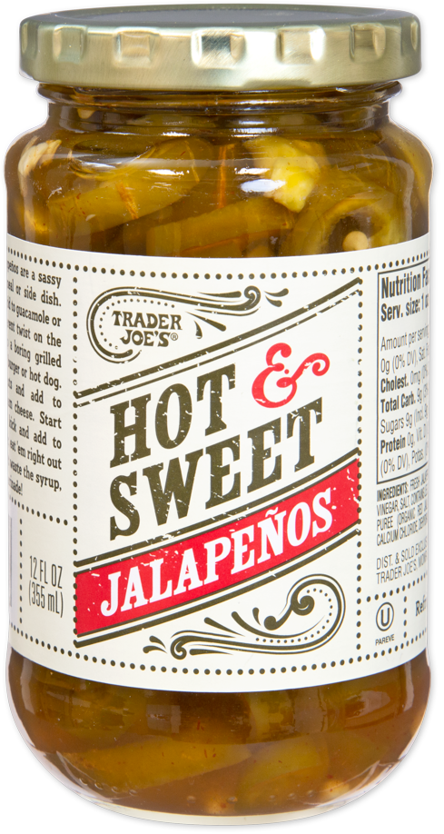 Trader Joe's Hot and Sweet Jalapeños jar