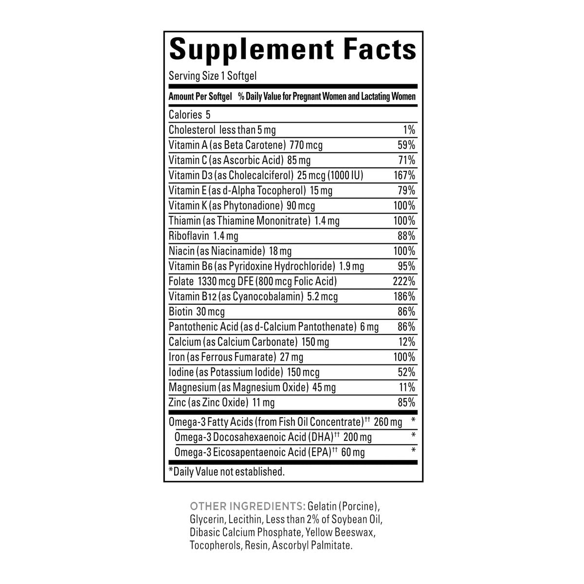 Nature Made prenatal supplement bottle for daily use