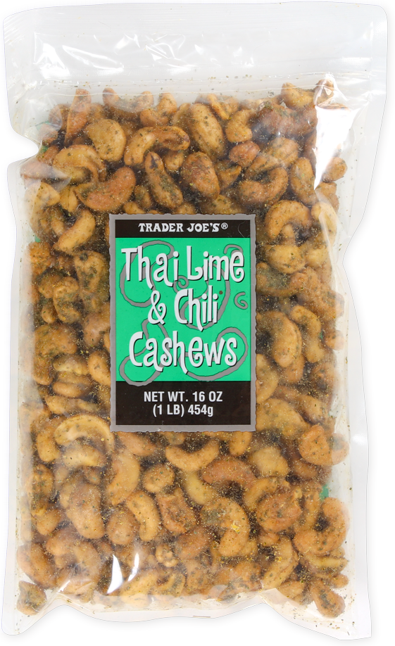 Trader Joe's Thai Lime & Chili Cashews snack bag