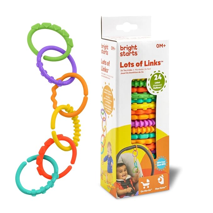 Bright Starts multicolor BPA-free baby link toys 24 count