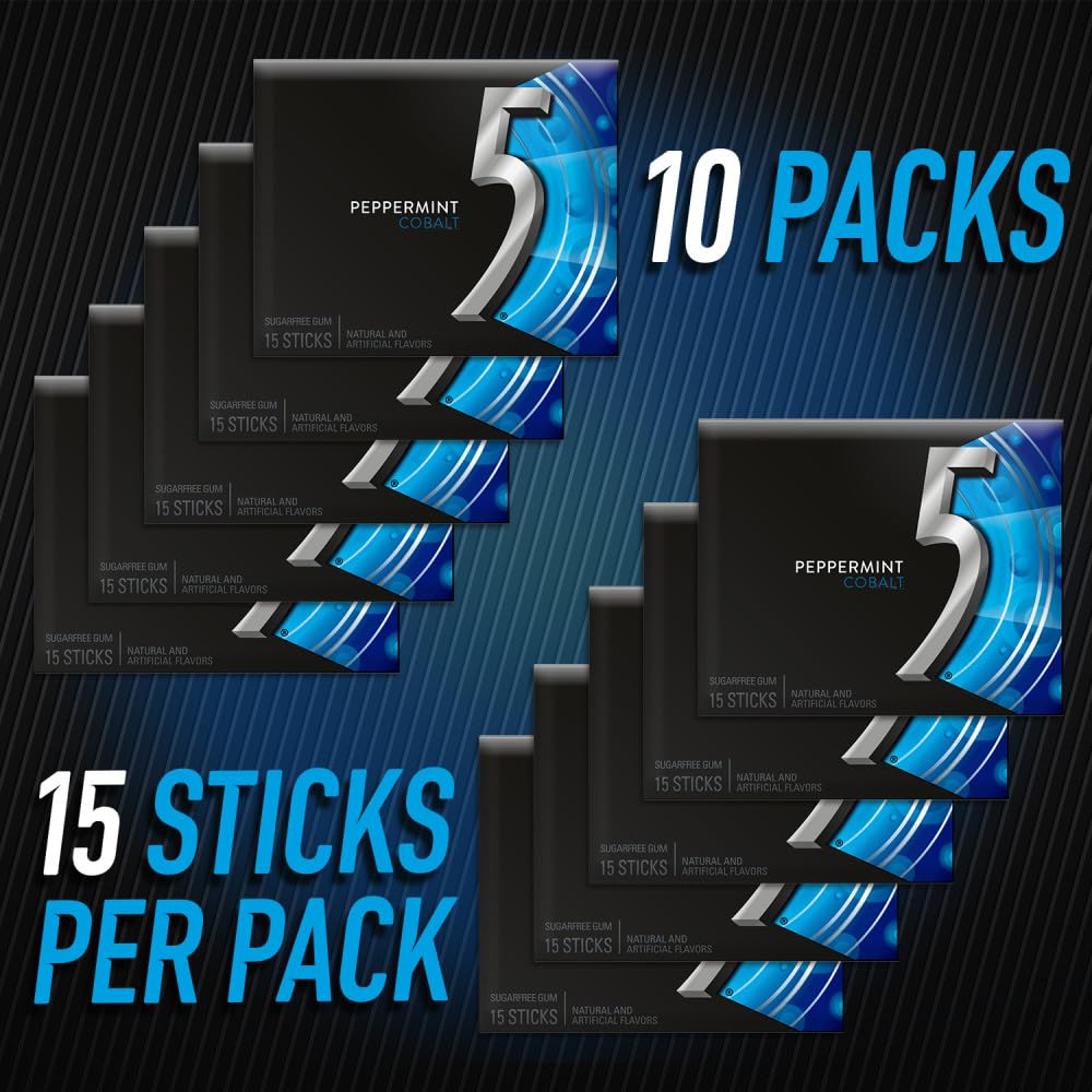 5 Gum Cobalt sugar-free mint gum bulk package
