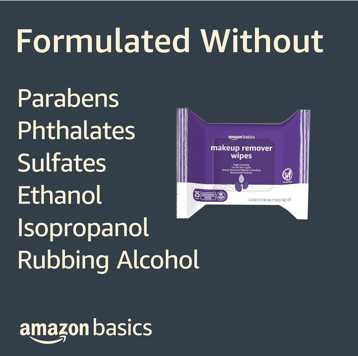 Hypoallergenic night calming facial cleansing wipes