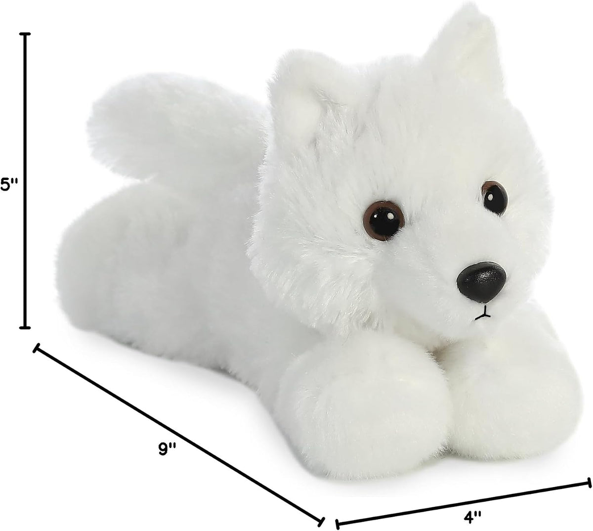Cuddly white wolf plush toy for gifting