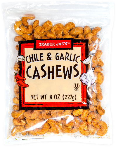 Trader Joe's chile and garlic cashews snack