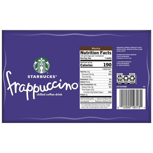Starbucks mocha coffee drink 9.5 oz bottle