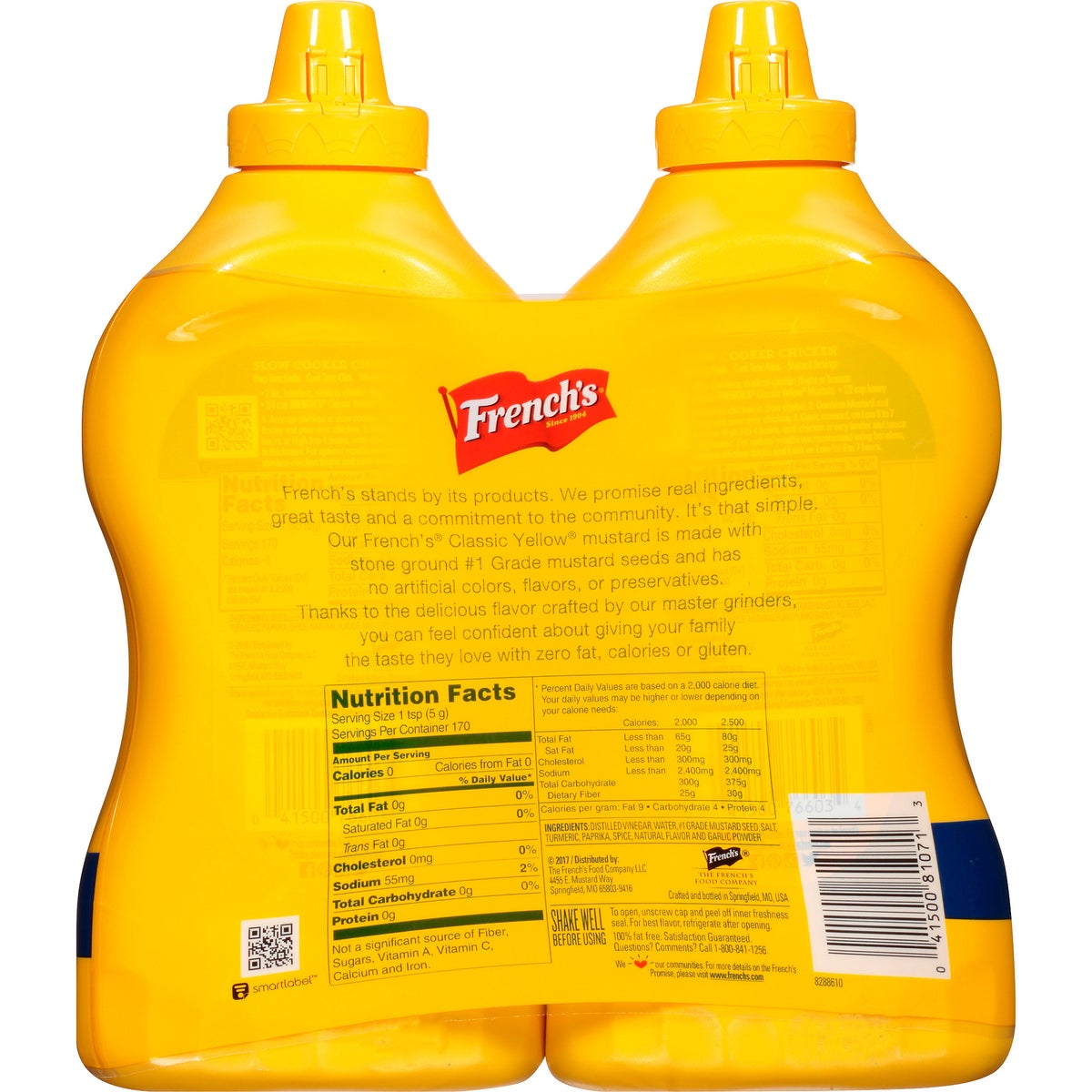 Two-count French's classic mustard for pantry use