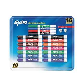 EXPO low odor dry erase markers 18-count set