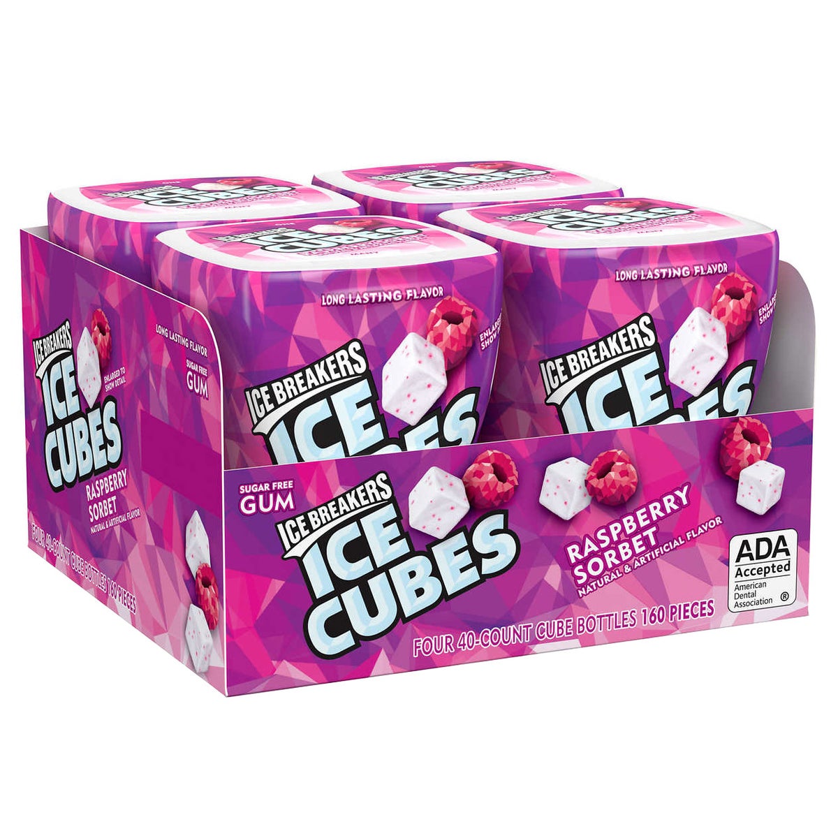 Ice Breakers Ice Cubes sugar free raspberry sorbet gum 4-count