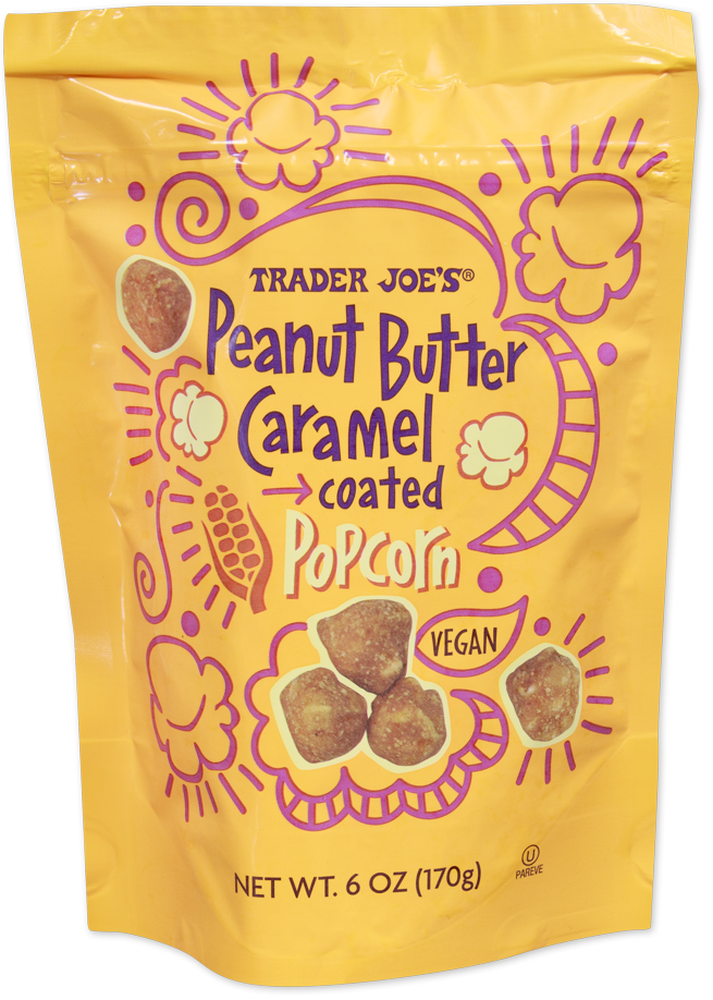 Peanut Butter Caramel Coated Popcorn snack bag