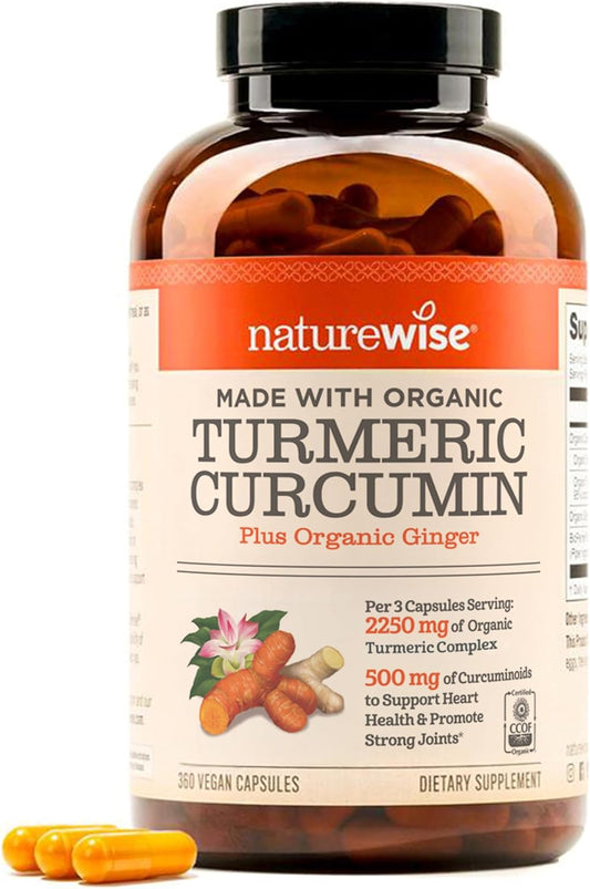 NatureWise turmeric curcumin capsules with BioPerine