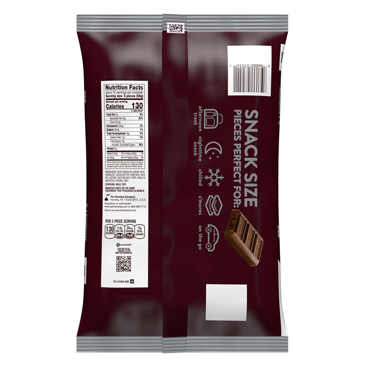 HERSHEY'S milk chocolate candy for s'mores and seasonal treats