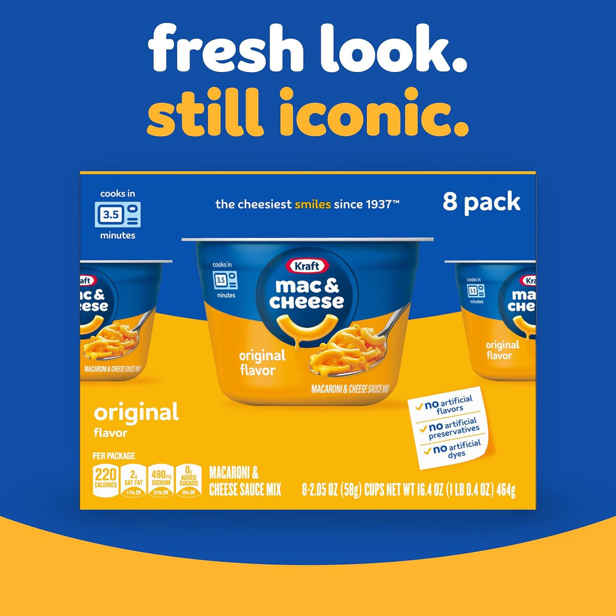 Eight pack Kraft Mac and Cheese Dinner Cups 2.05 oz