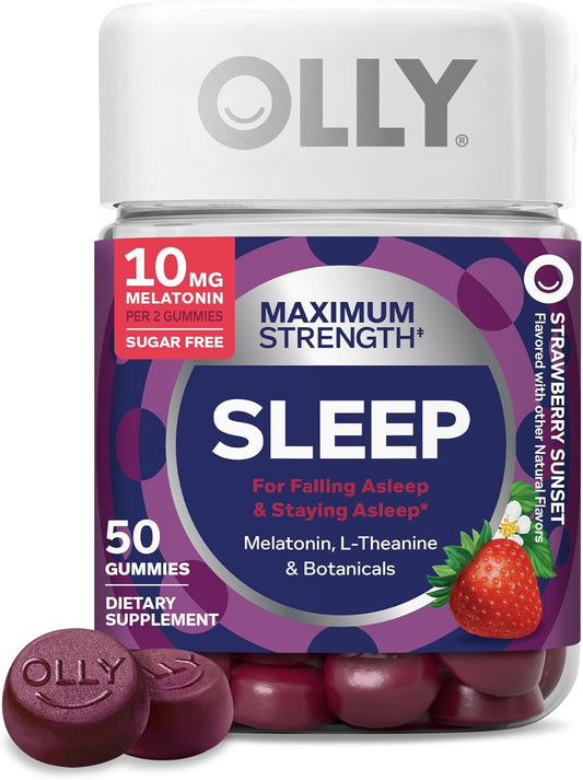 OLLY 10 mg melatonin sleep gummies front packaging