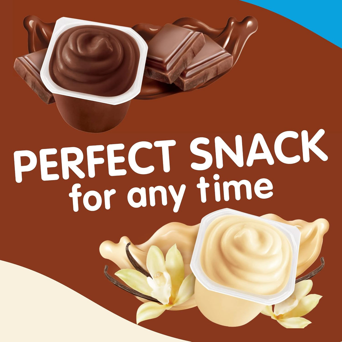 Zero sugar chocolate and vanilla pudding cups by Snack Pack