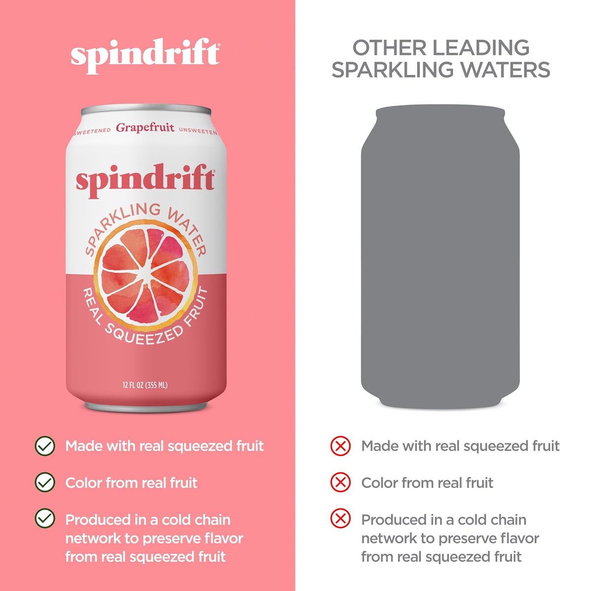 Spindrift sparkling water pack with grapefruit flavor