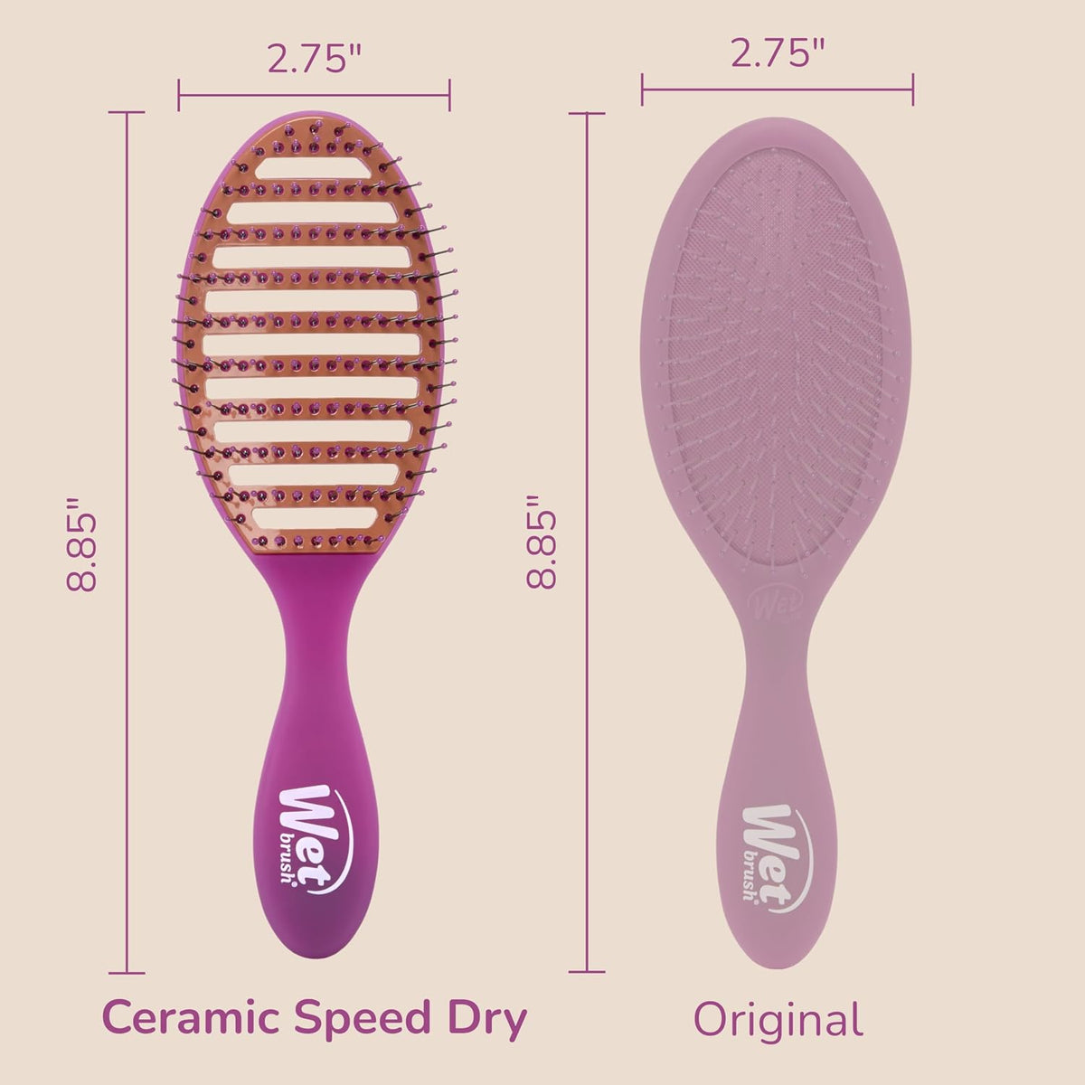 Ceramic vented hair brush for smooth blowouts