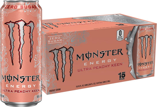 Sugar free peach Monster Energy drink 16 oz