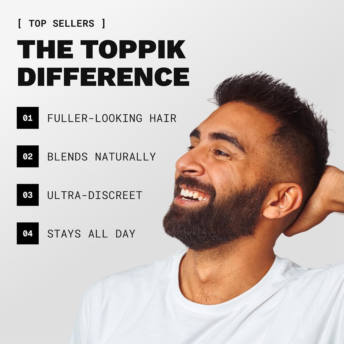 Toppik hair fibers application for thinning areas