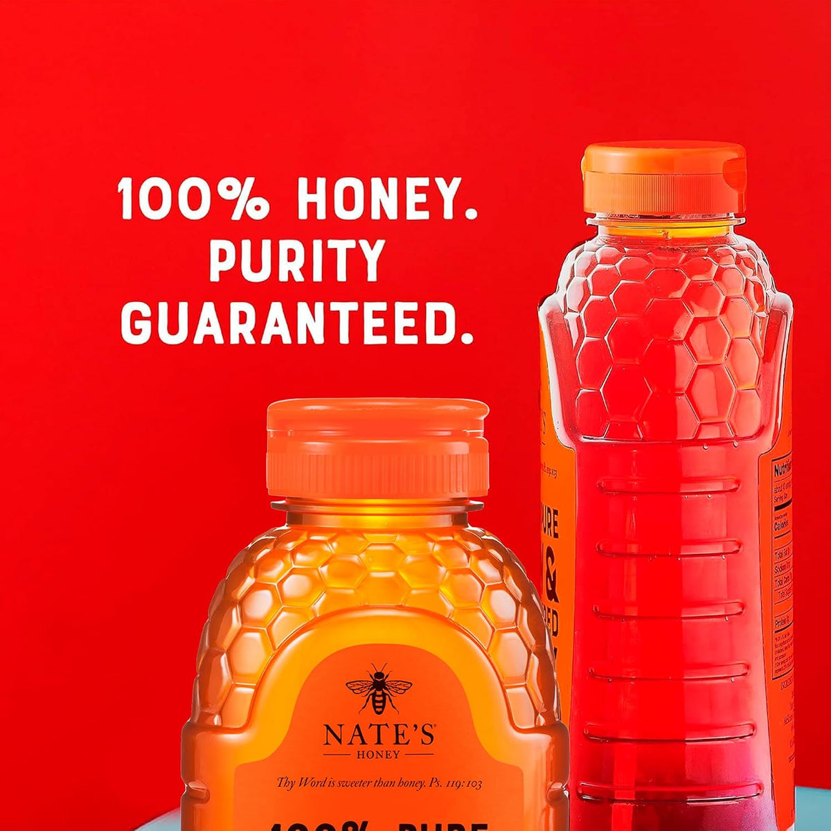 Nature Nate's honey squeeze bottle for baking and breakfast