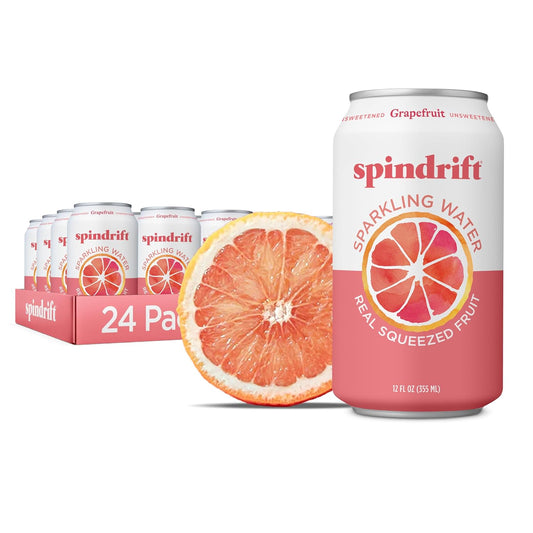 Spindrift grapefruit flavored sparkling water cans