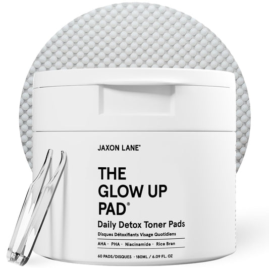 JAXON LANE — Rice Toner Pads Korean Skin Care Daily Exfoliating Pads for Face: THE GLOW UP Centella AHA PHA Niacinamide Brightening Toner for Mens Skincare, Facial Cleansing, Acne Pores, Dark Spots & Skin Radiance