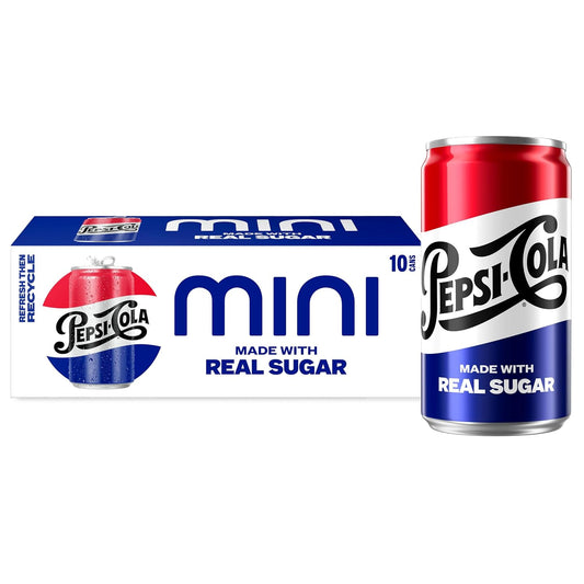 Pepsi real sugar cola mini cans packaging