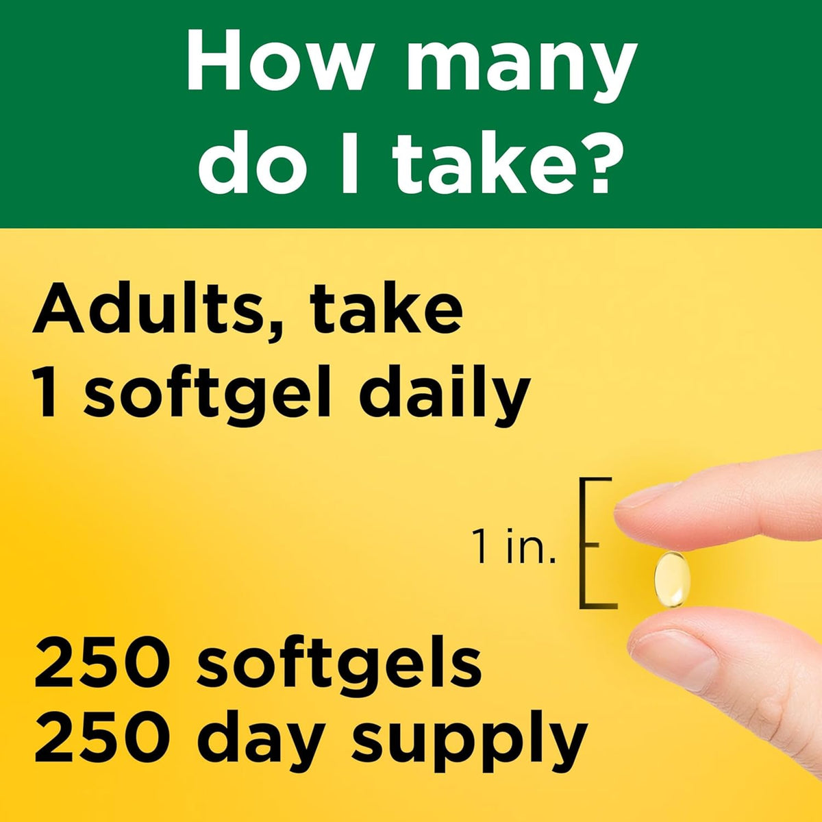 250 count Nature Made Vitamin D3 softgel bottle