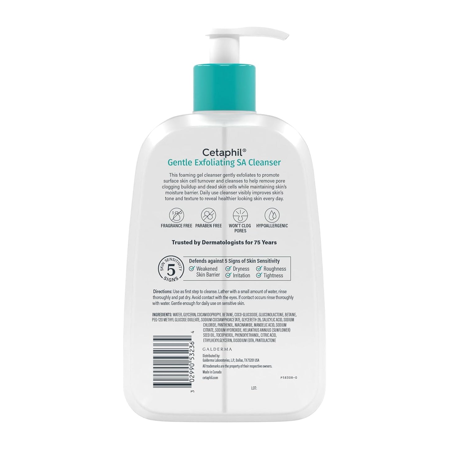 Cetaphil Gentle Exfoliating SA Cleanser for Sensitive Skin