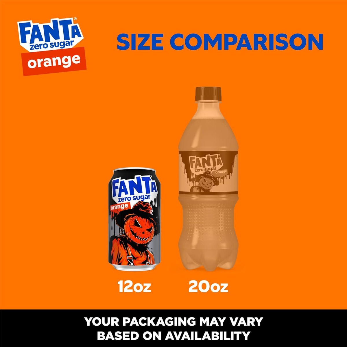 Fanta orange soda cans zero sugar 12 pack