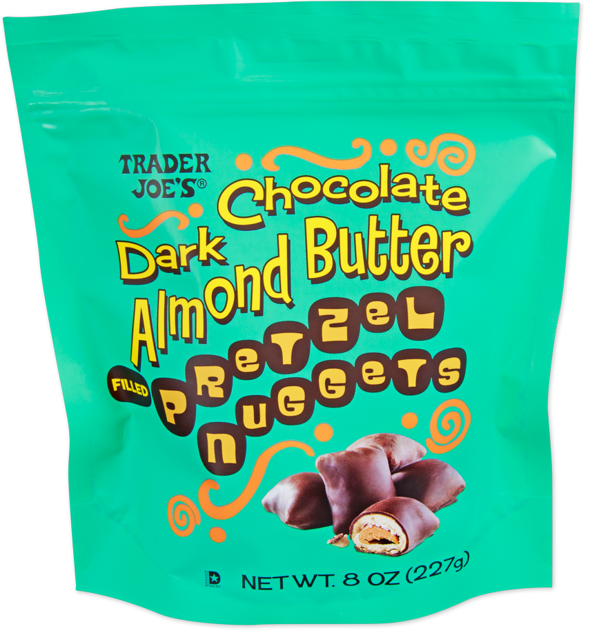 Trader Joe's dark chocolate almond butter pretzel nuggets