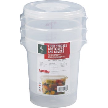 Cambro round 4 quart food storage container with lid