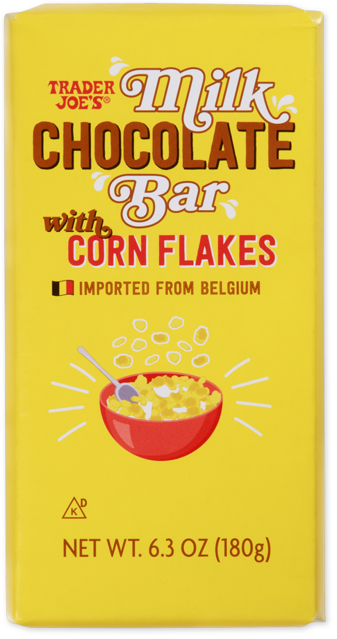 Trader Joe's milk chocolate bar with corn flakes
