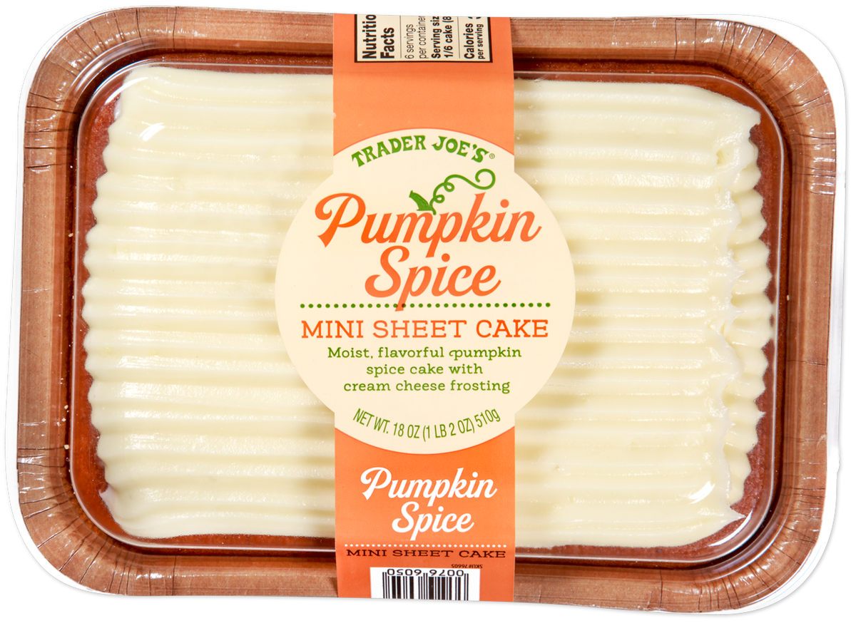 Trader Joe's Pumpkin Spice Mini Sheet Cake seasonal dessert