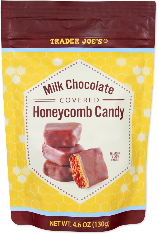 Milk chocolate covered honeycomb candy by Trader Joe's