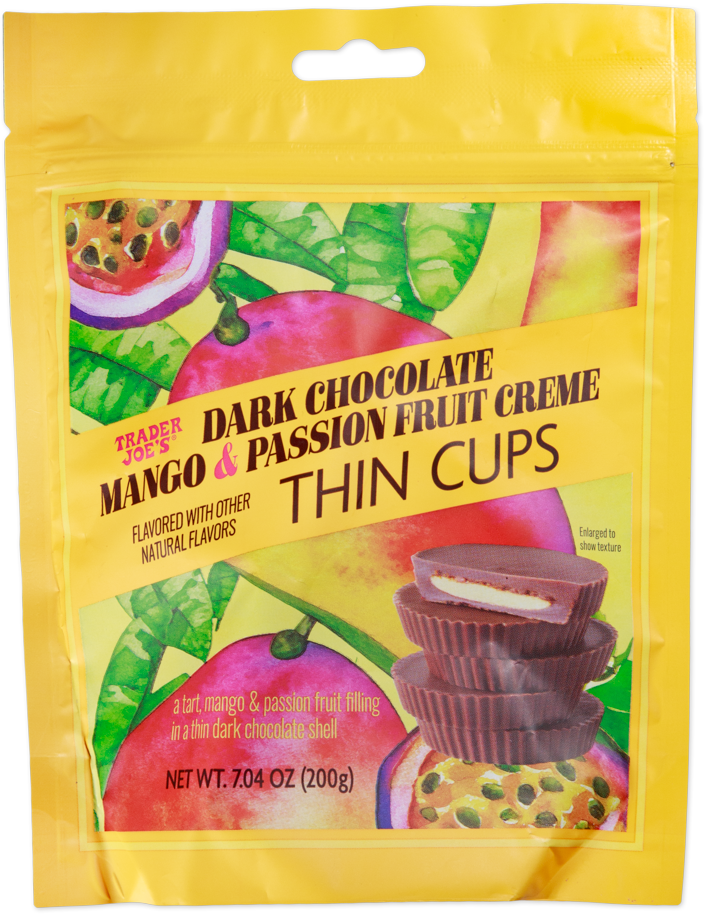 Trader Joe's dark chocolate mango and passion fruit creme thin cups