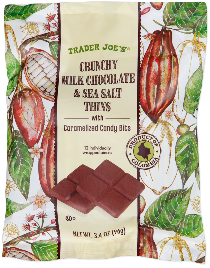 Crunchy milk chocolate and sea salt thins
