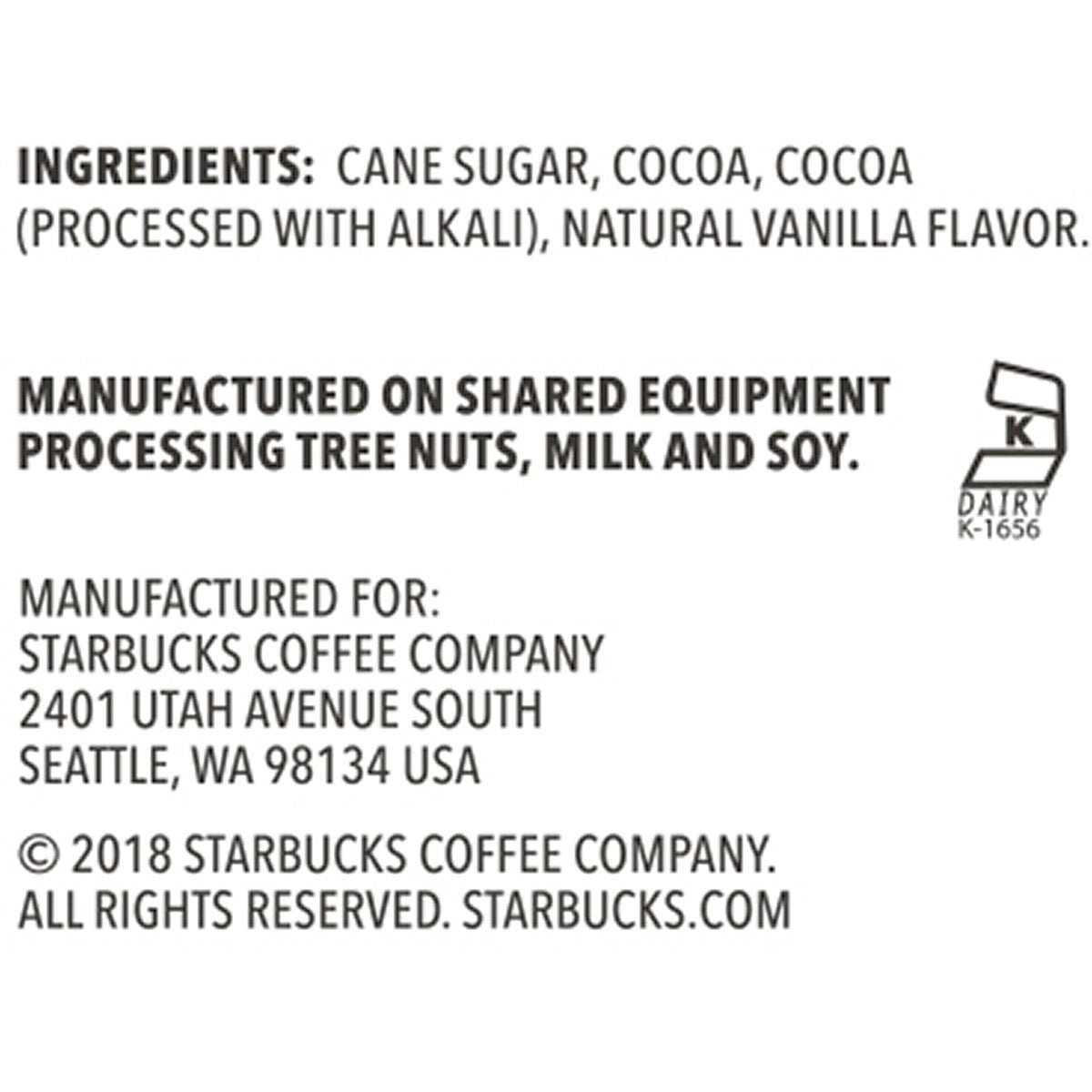 Starbucks dark chocolate hot cocoa mix packaging